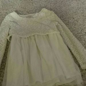 Winter.white dress w/ lace bodice & chiffon skrt.i